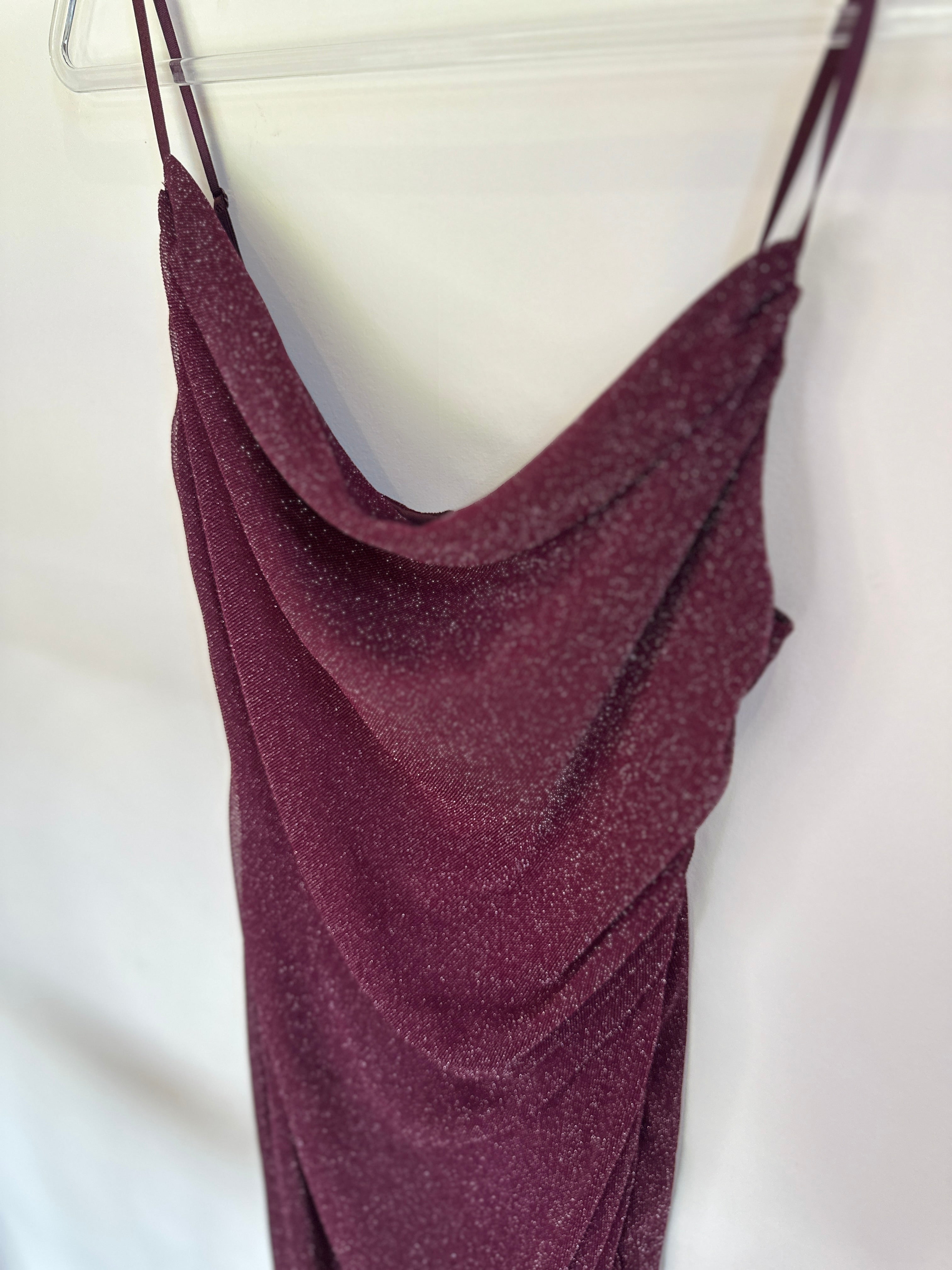 PAGANI Sparkling Purple Cowl Neck Dress | 8