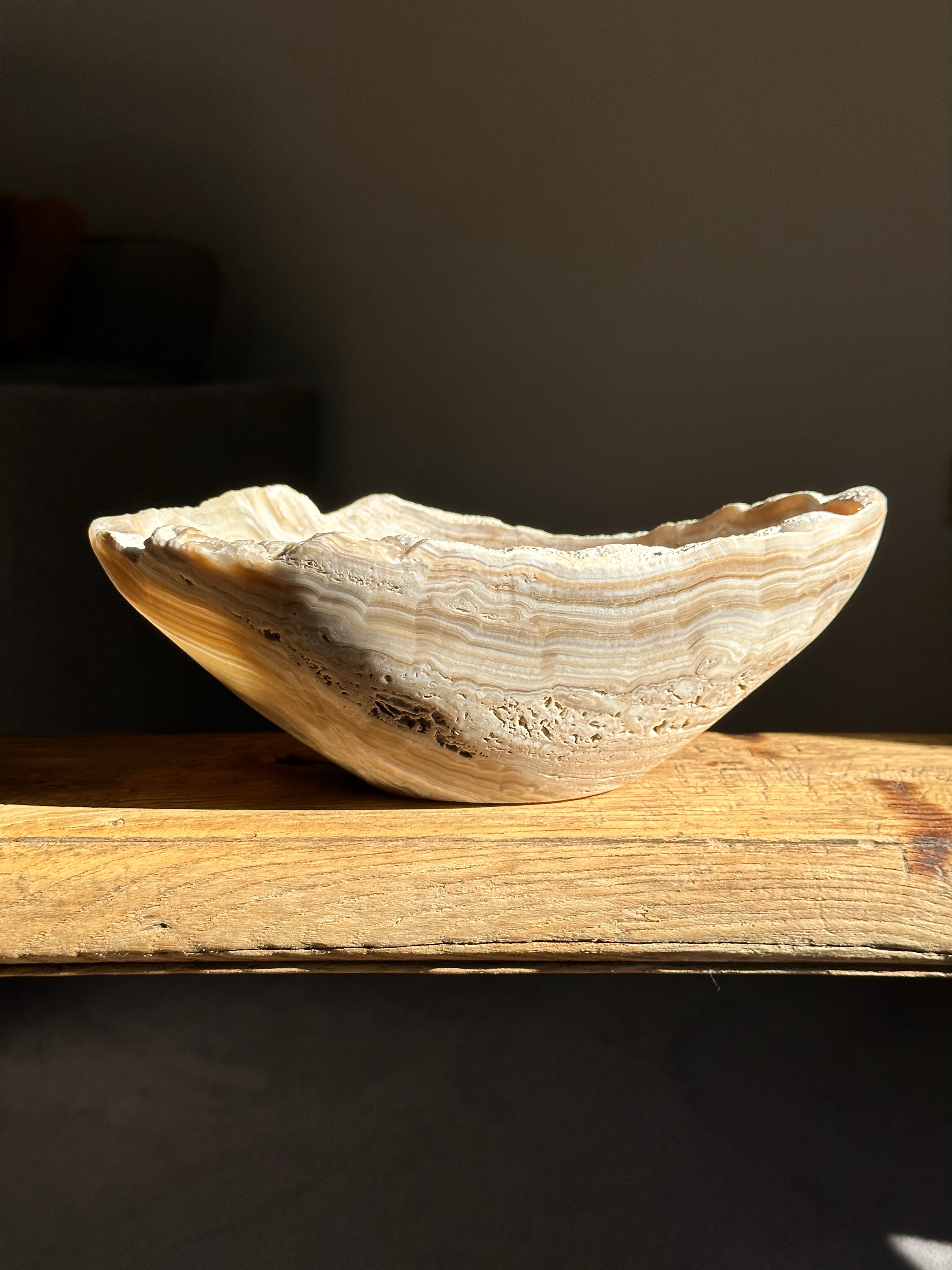 Amber Banded Matte Onyx Bowl