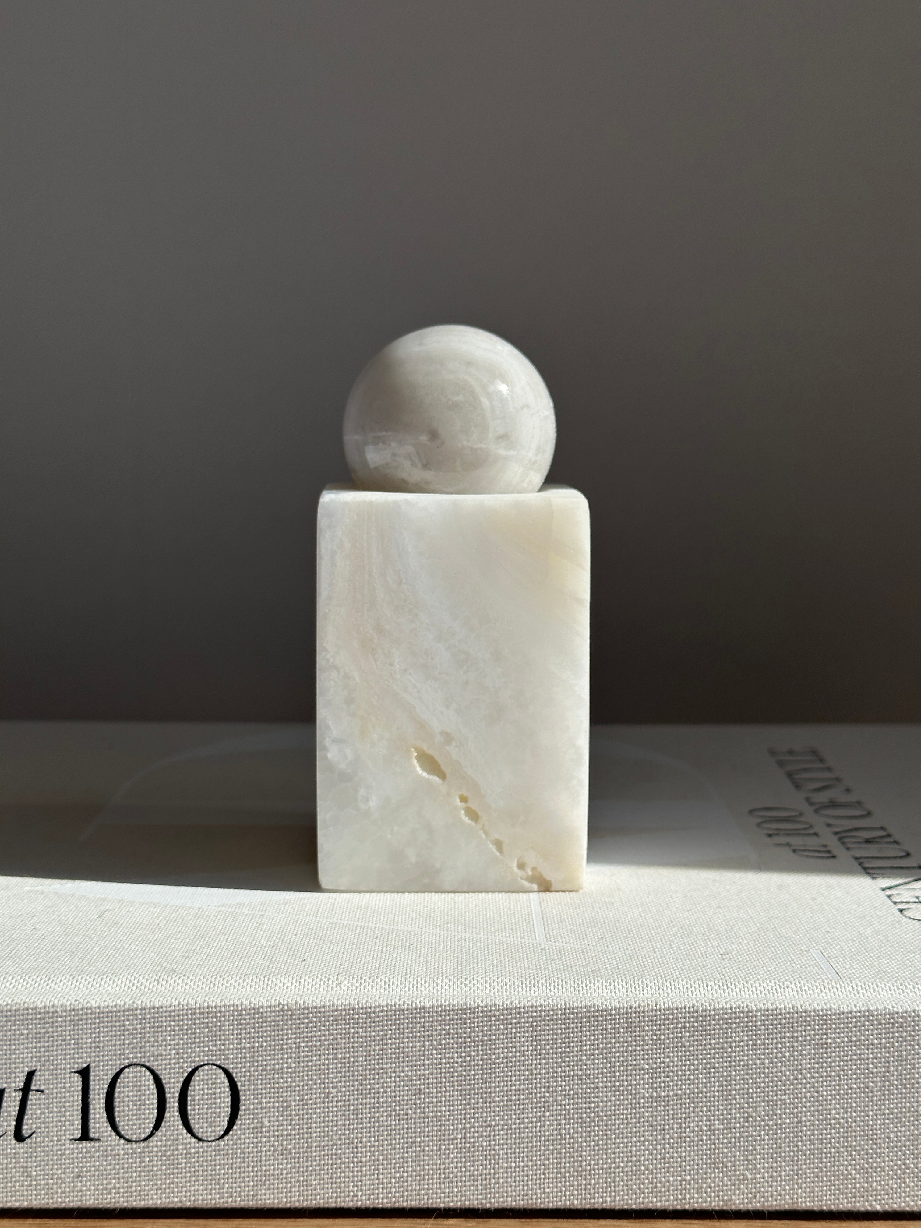 Prism White Onyx Candle Holder - Medium