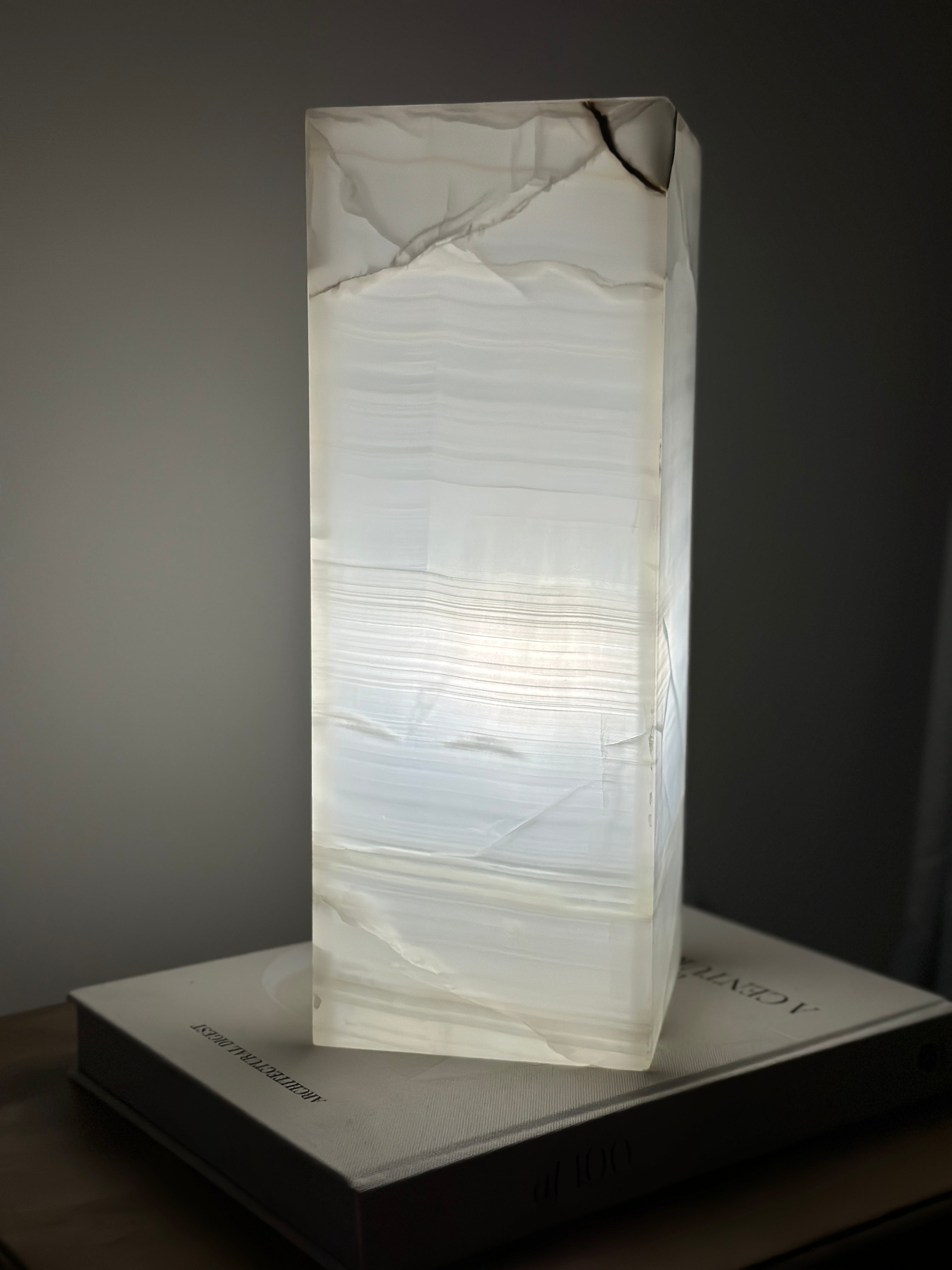 Prism White Onyx Lamp