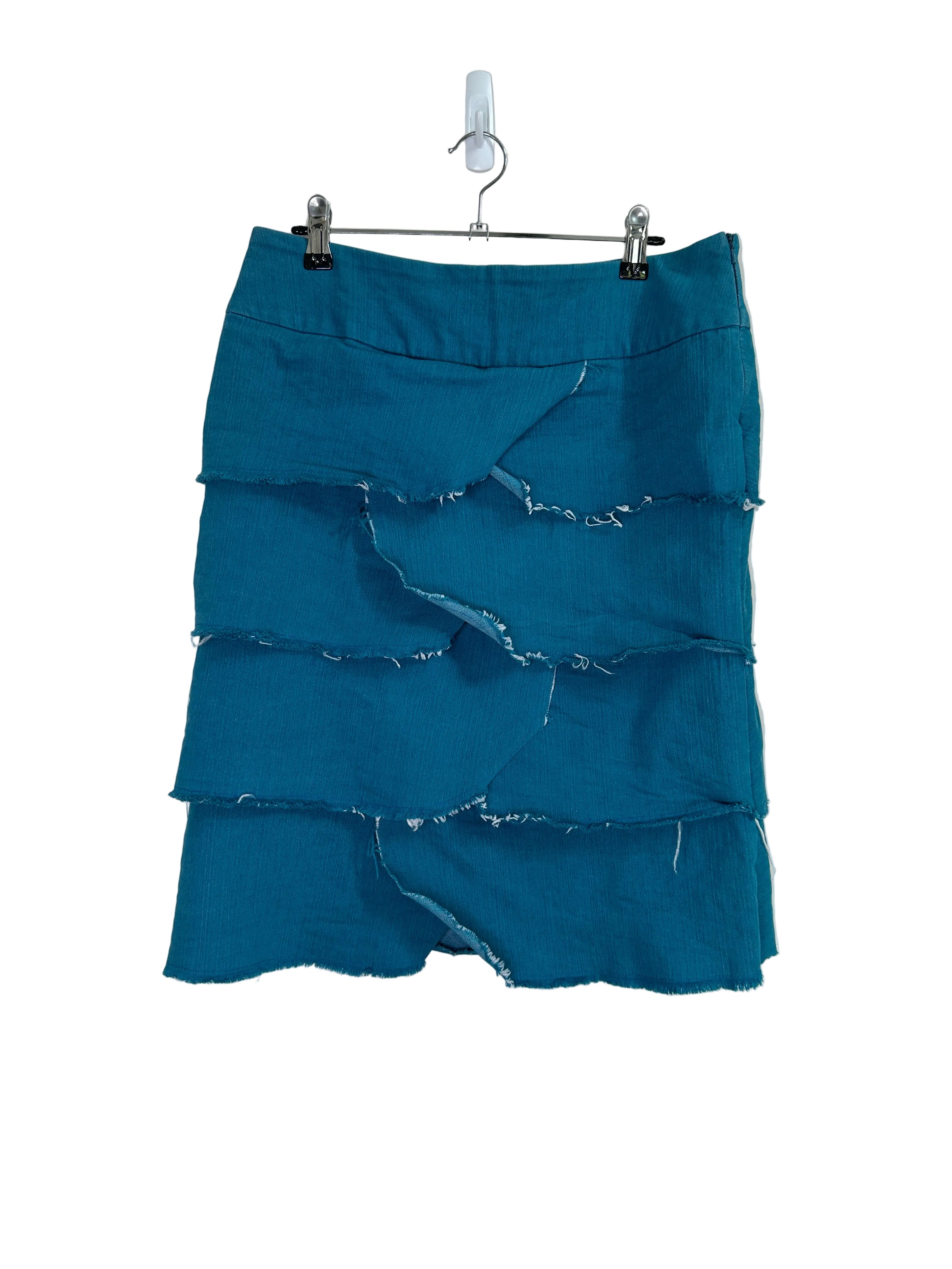 Browns | Teal Denim Layered Skirt | 10