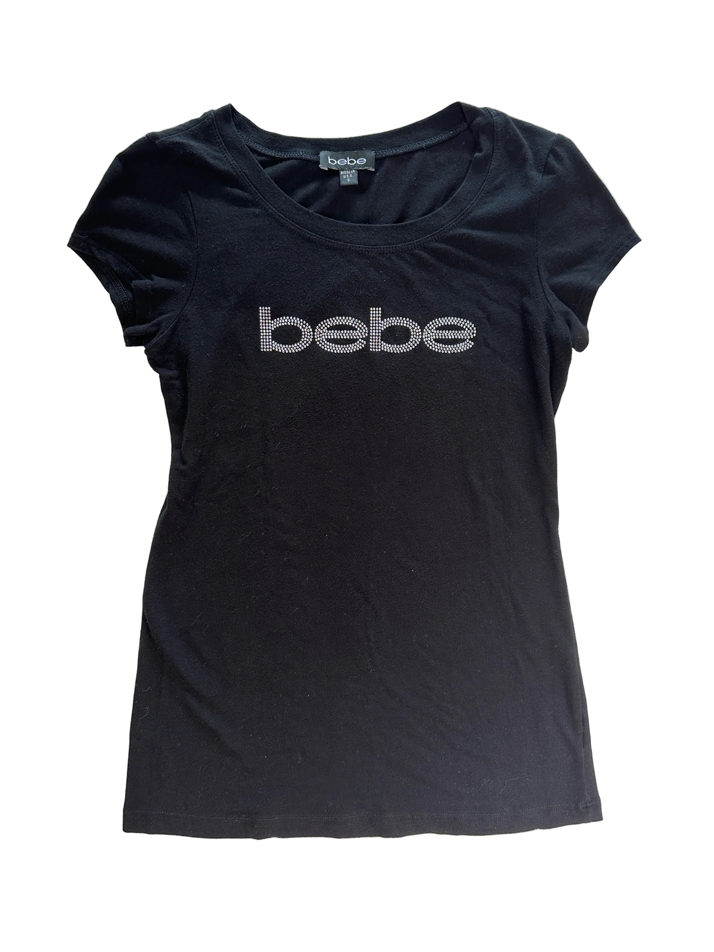 BEBE | Black Rhinestone Y2K Top