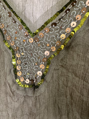 LTD Sheer L/S Beaded Top |10-12