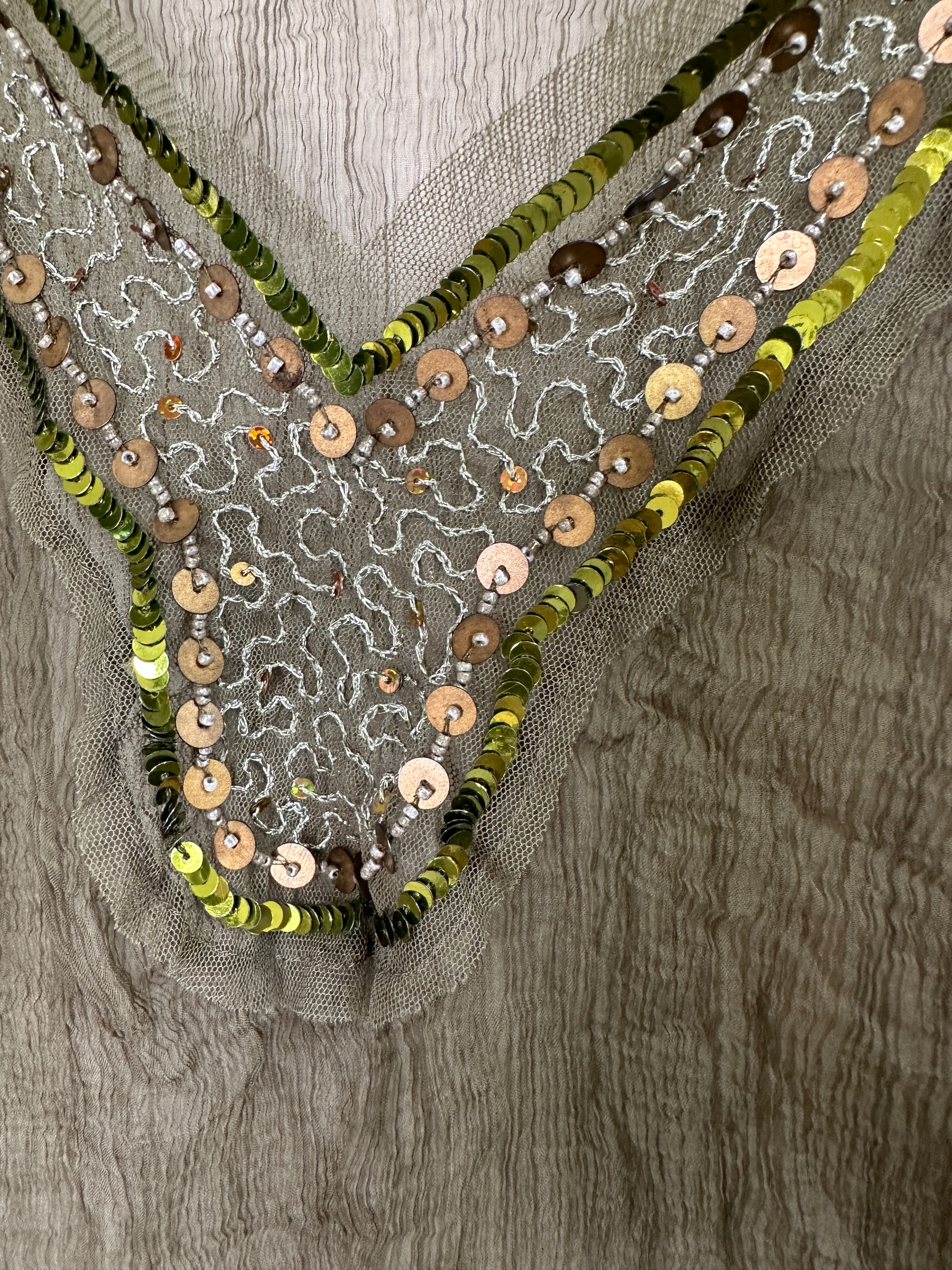 LTD Sheer L/S Beaded Top |10-12
