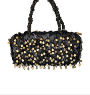 PELLE Italy Wood & Bead Bag