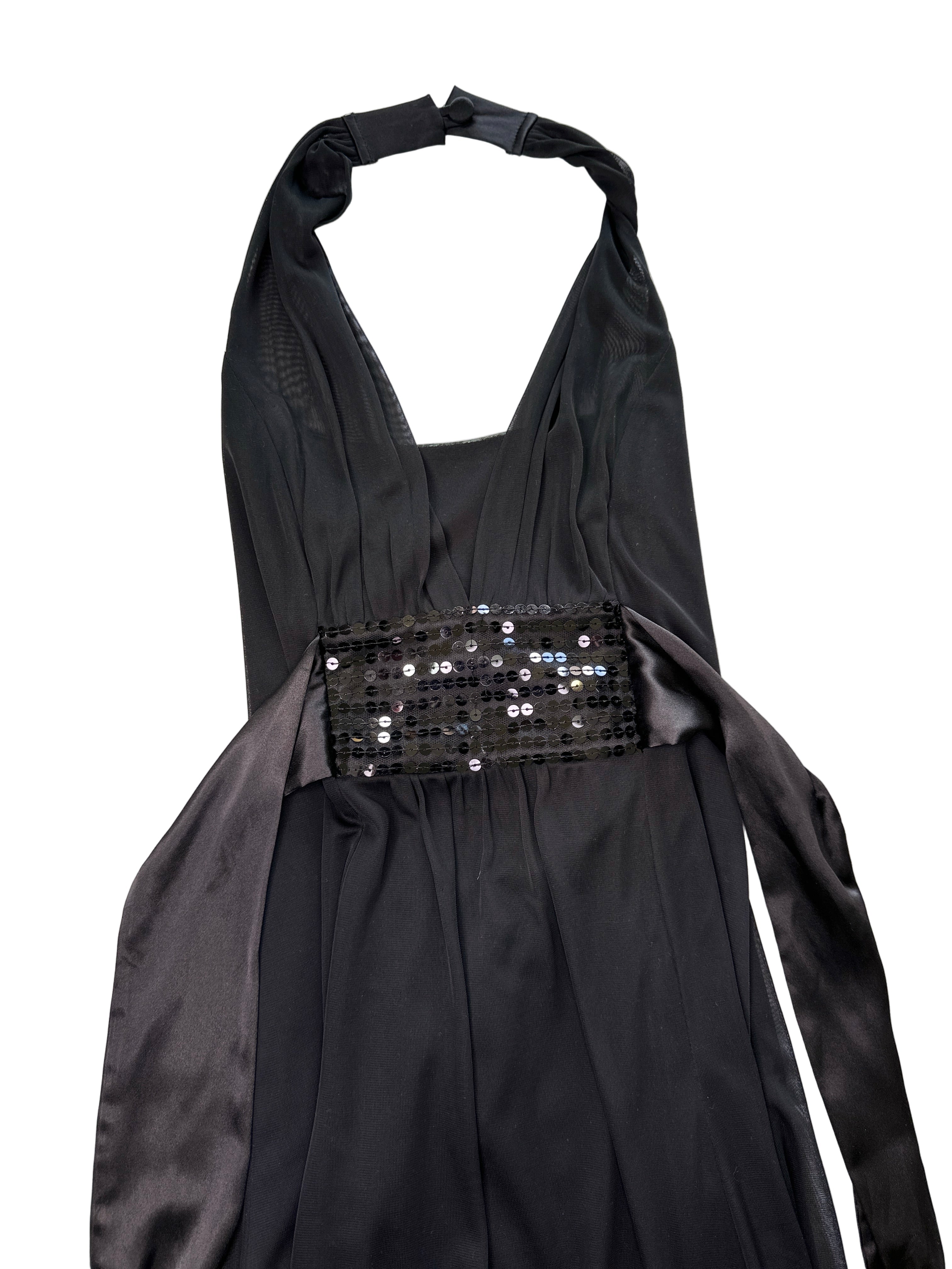 STAX BLACK HALTER DRESS | 10