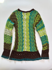 Green & Brown Knit Pullover | 8