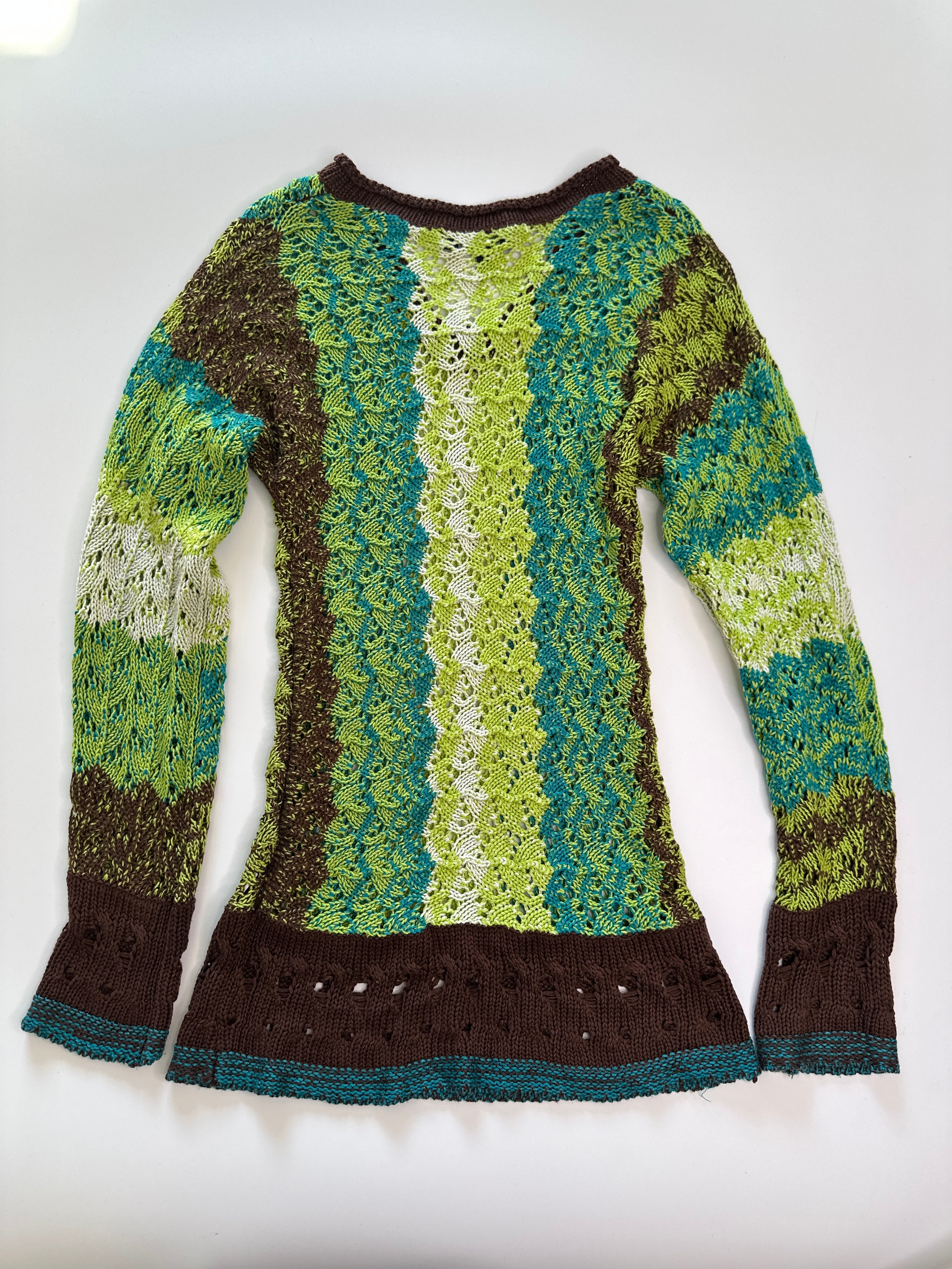 Green & Brown Knit Pullover | 8