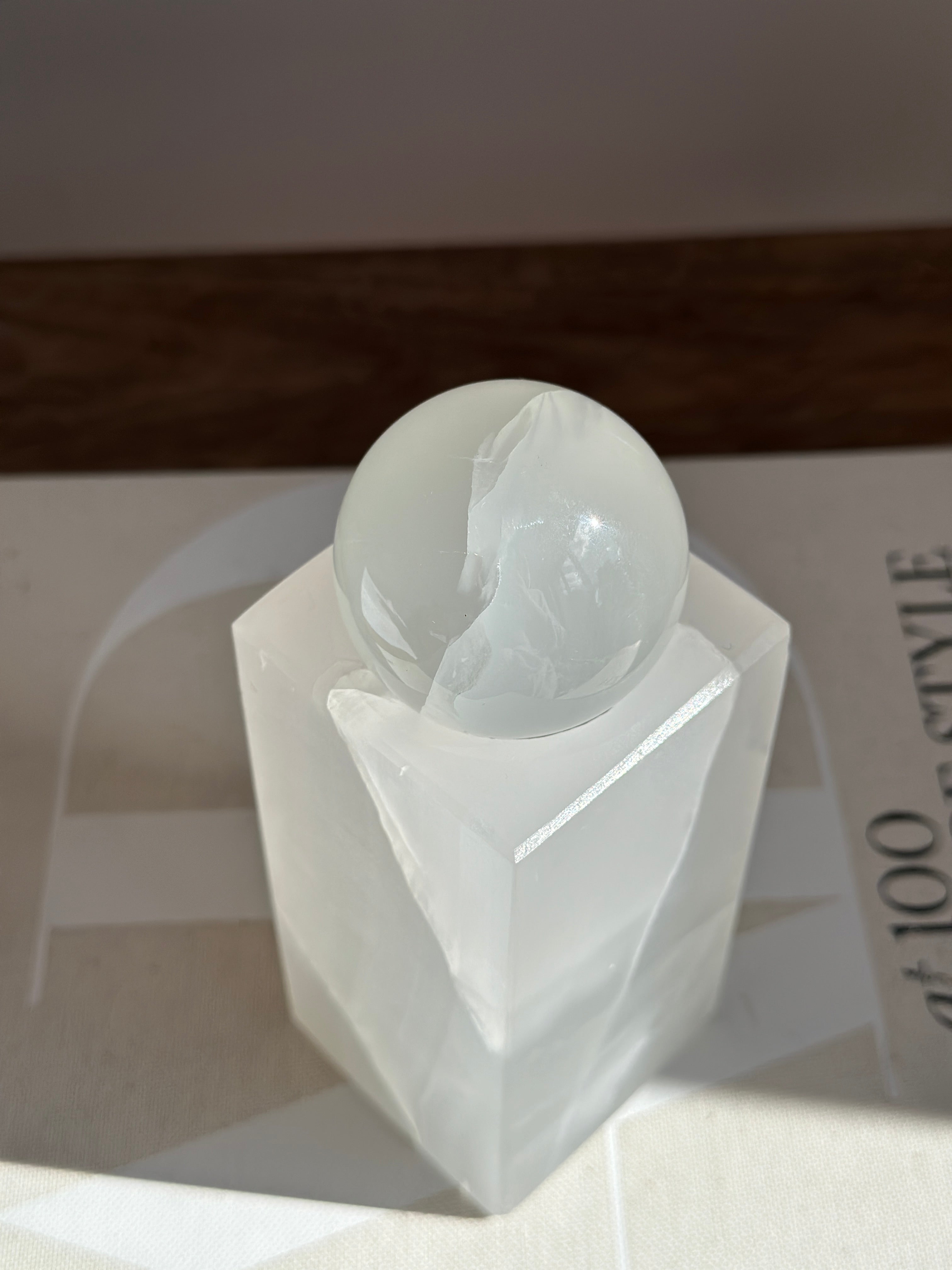 White Onyx Sphere - Medium