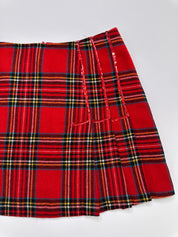 Morgan De Toi | Wool Blend Tartin Red Sequin Skirt 10