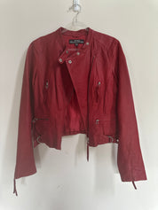 JUST JEANS | 00s Red Leather Jacket | 8