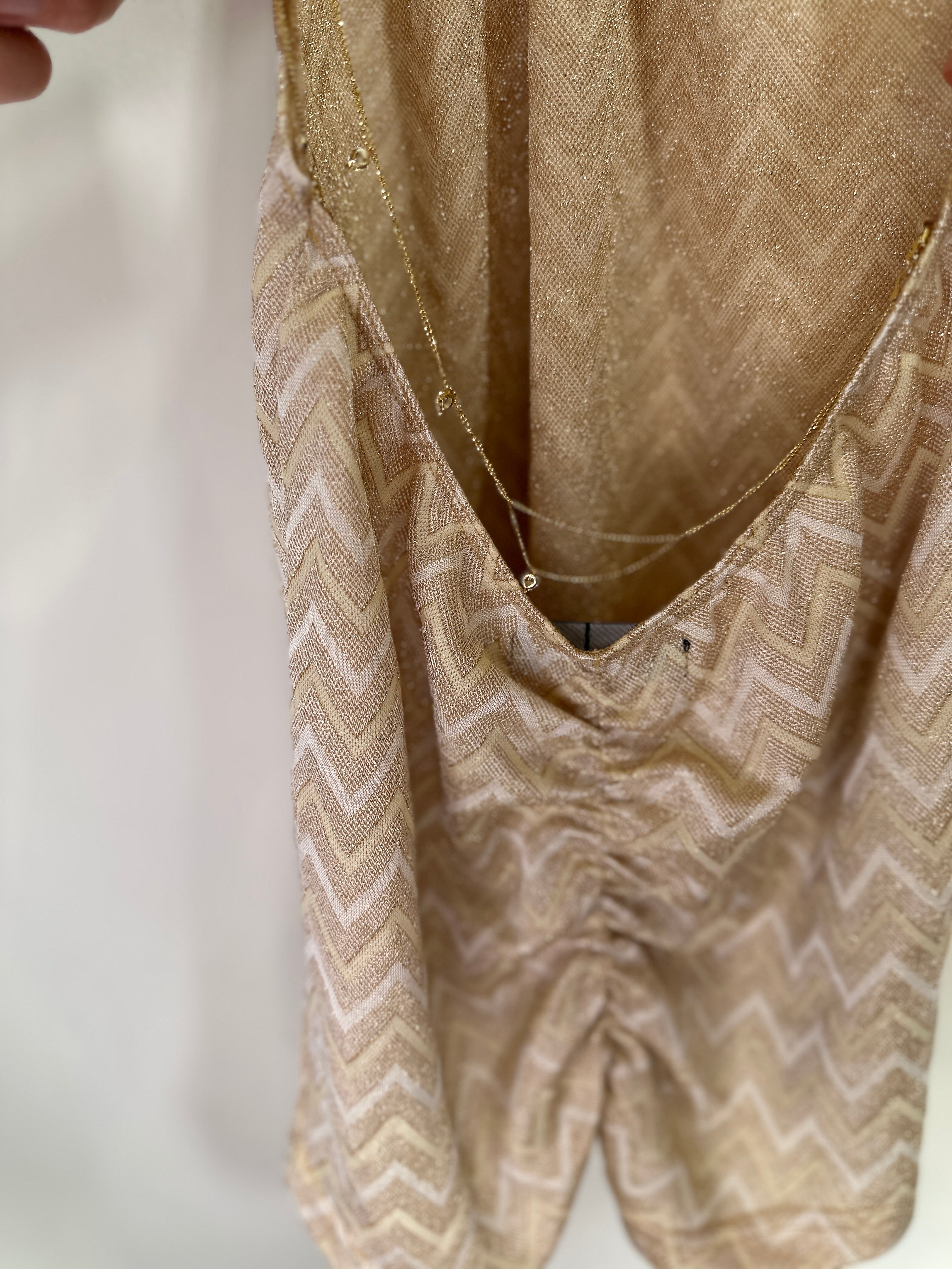 SPICE RITCHE | GOLD SPARKLE COWL NECK TANK | 8
