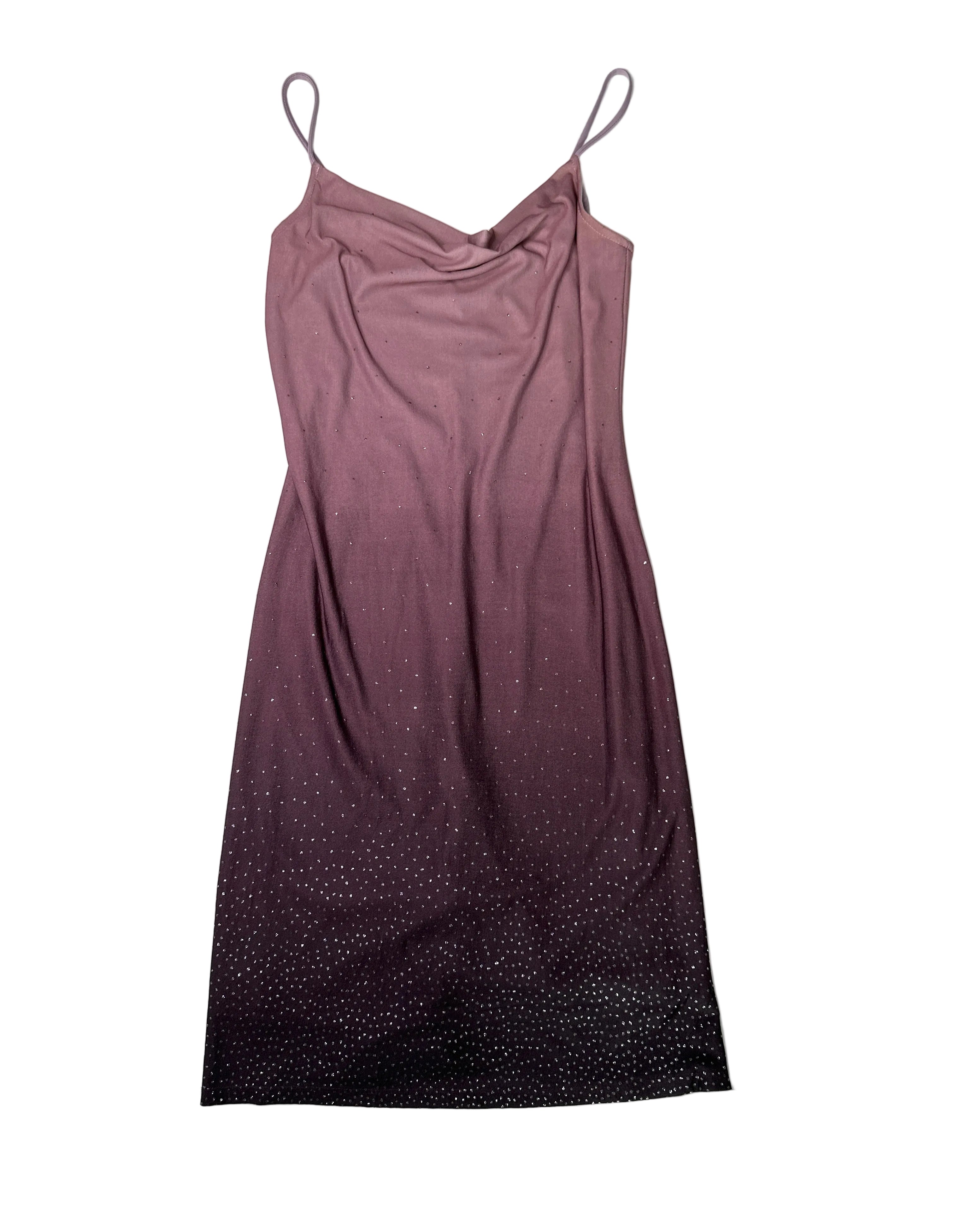 Little New York Cowl Neck Gradient Purple Dress | Vintage 00s | 10