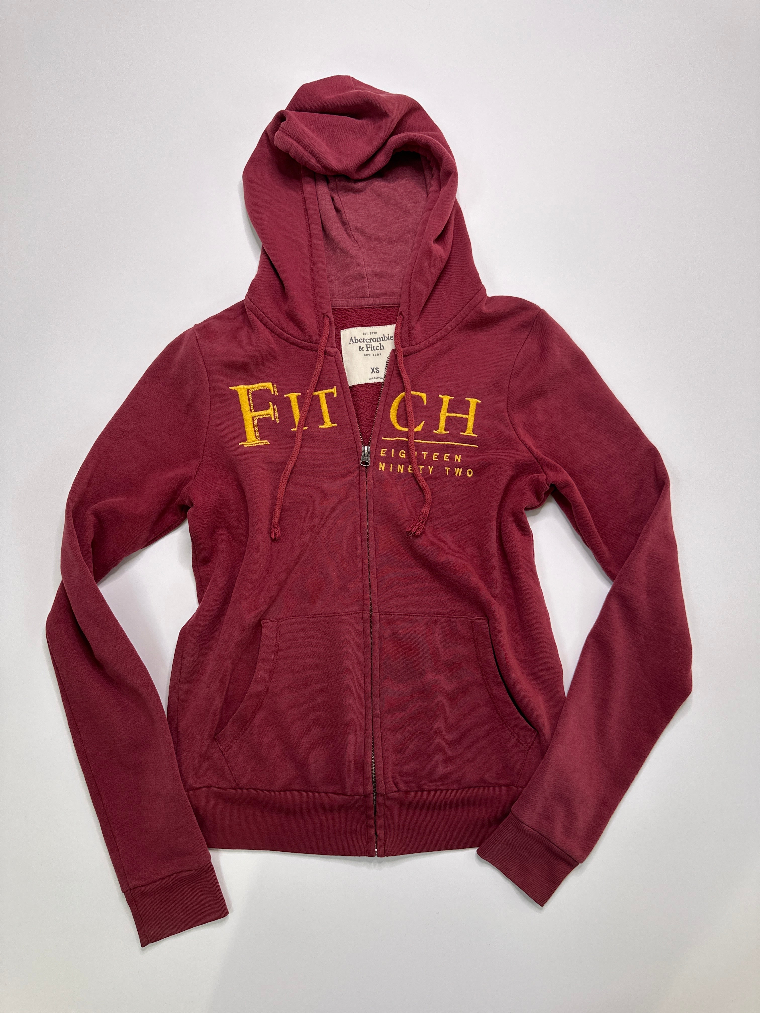 Abercrombie & Fitch | Maroon Full Zipper Hoodie | XS
