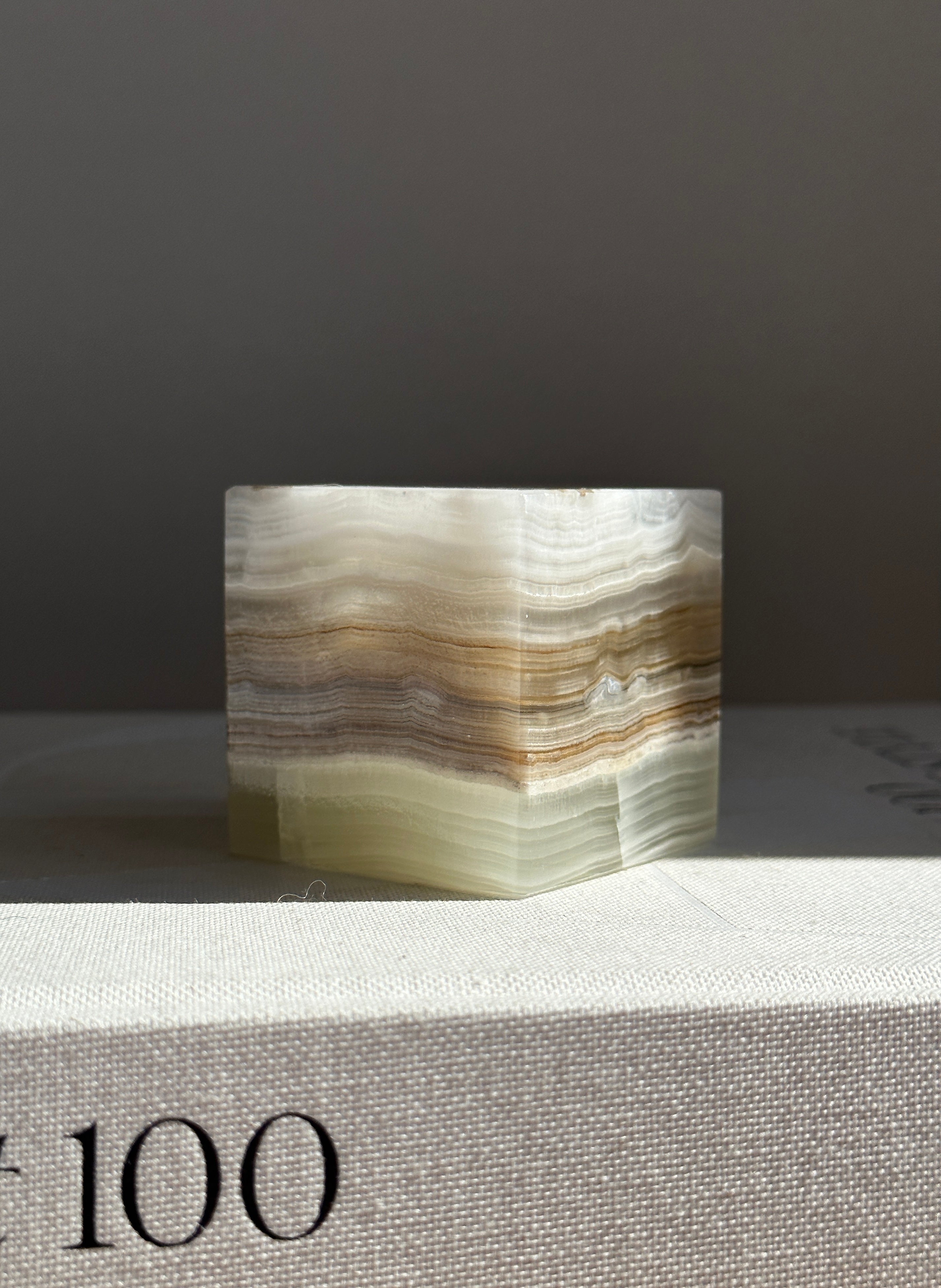 Prism Grey Onyx Candle Holder - Small