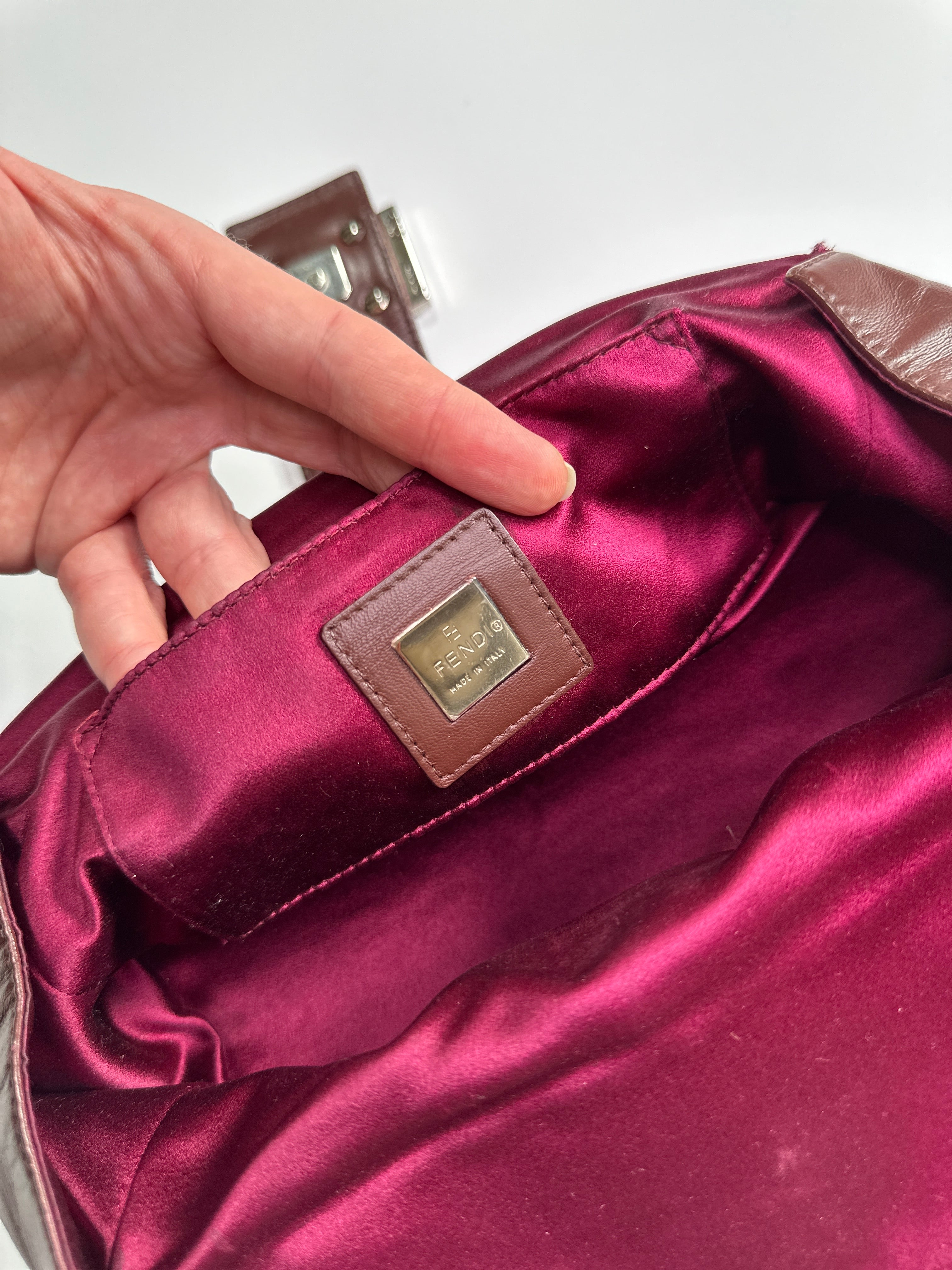 FENDI Burgundy Bento Box Bag
