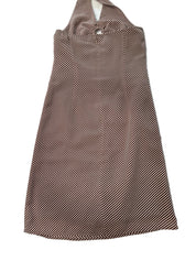 BROWN & PINK/BEIGE STRIPE HALTER NECK DRESS | 8
