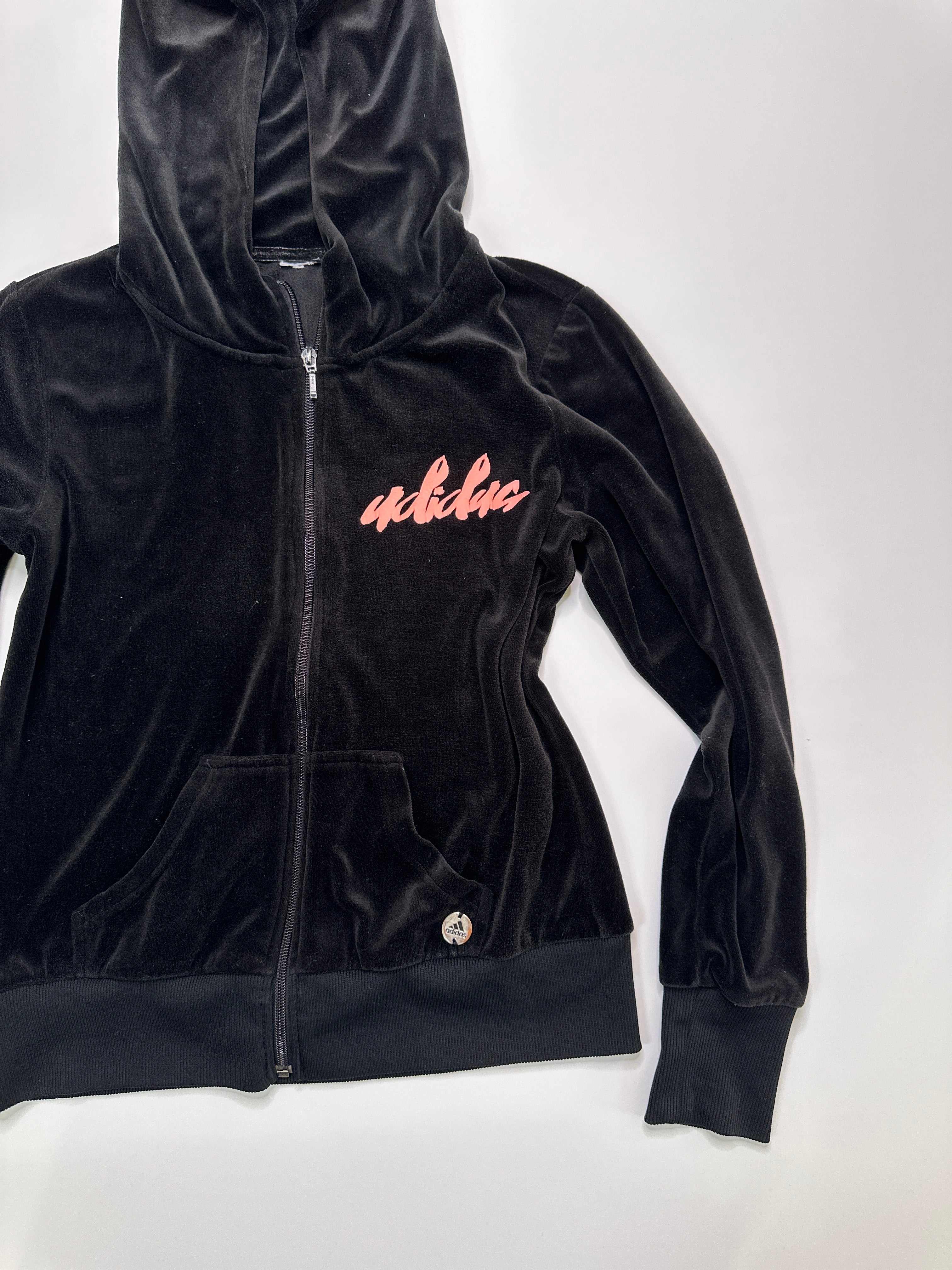 Adidas Black Velour Full Zip Hoodie | 8