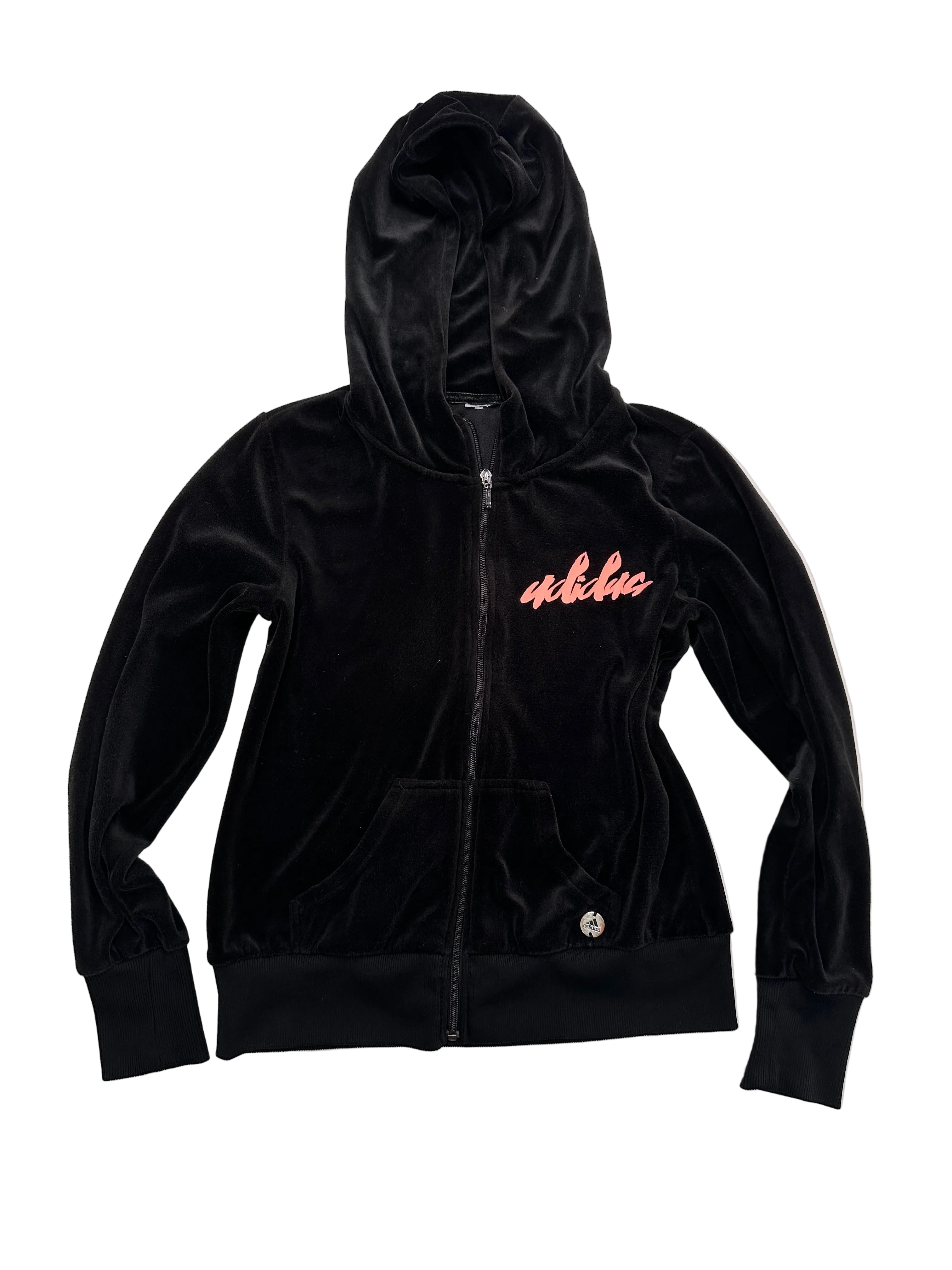 Adidas Black Velour Full Zip Hoodie | 8