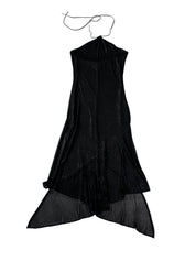 Lucè | 90s USA Black Halter Sparkle Sheer Dress | M