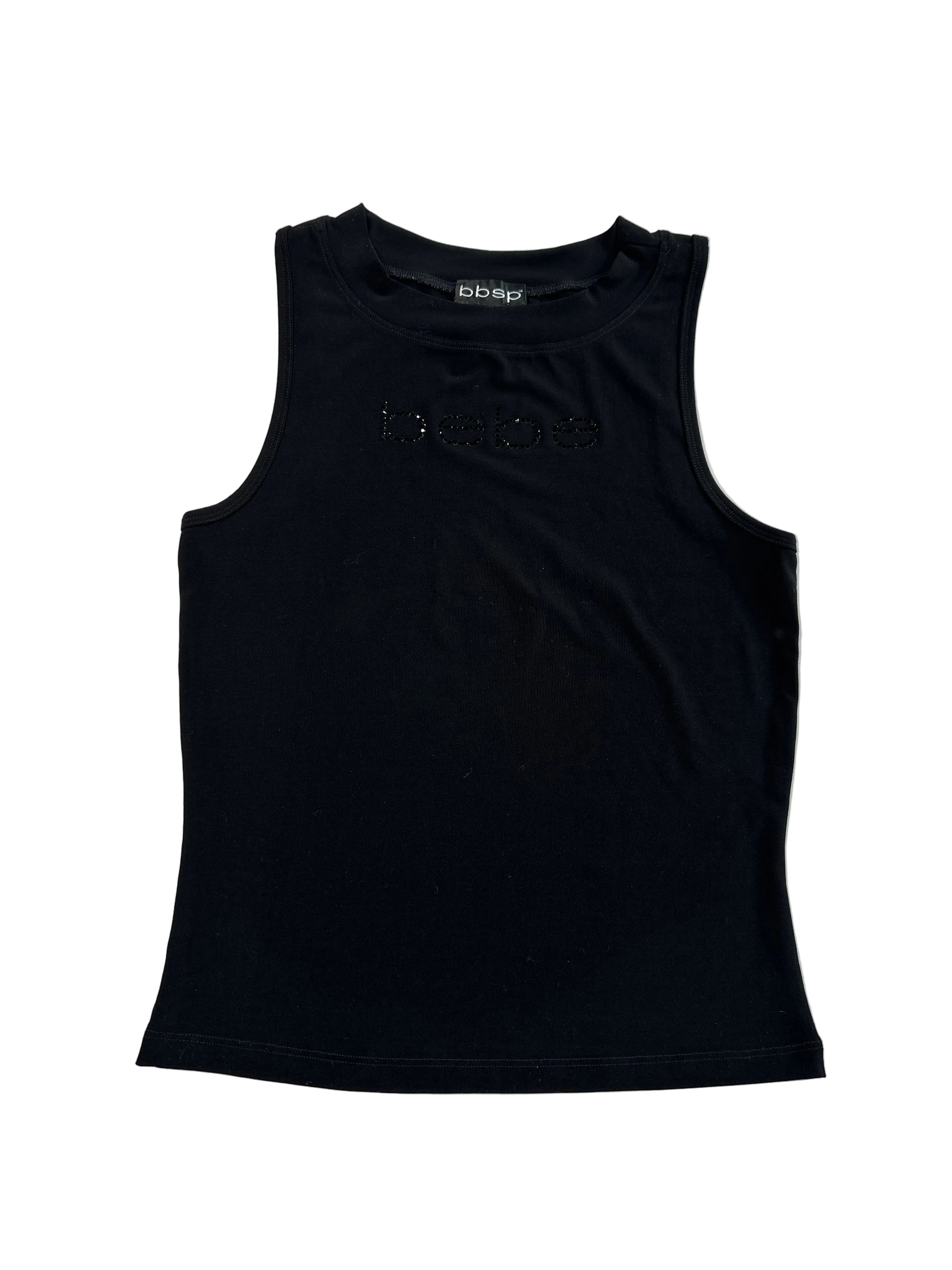 BEBE | Black Rhinestone Tank Top | M