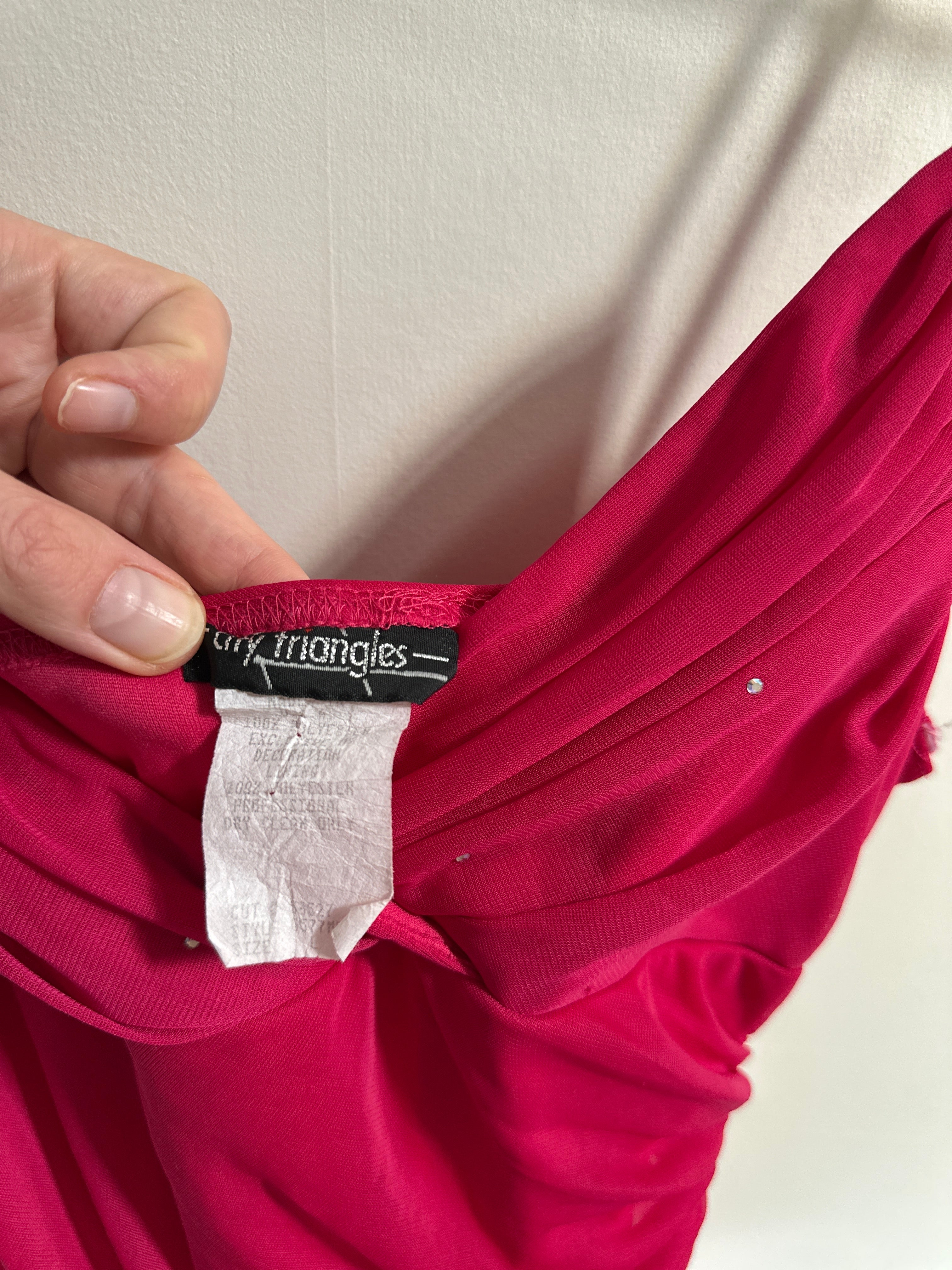 City Triangles | Y2K Hot Pink Made in USA Dress | L