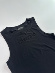 BEBE | Black Rhinestone Tank Top | M