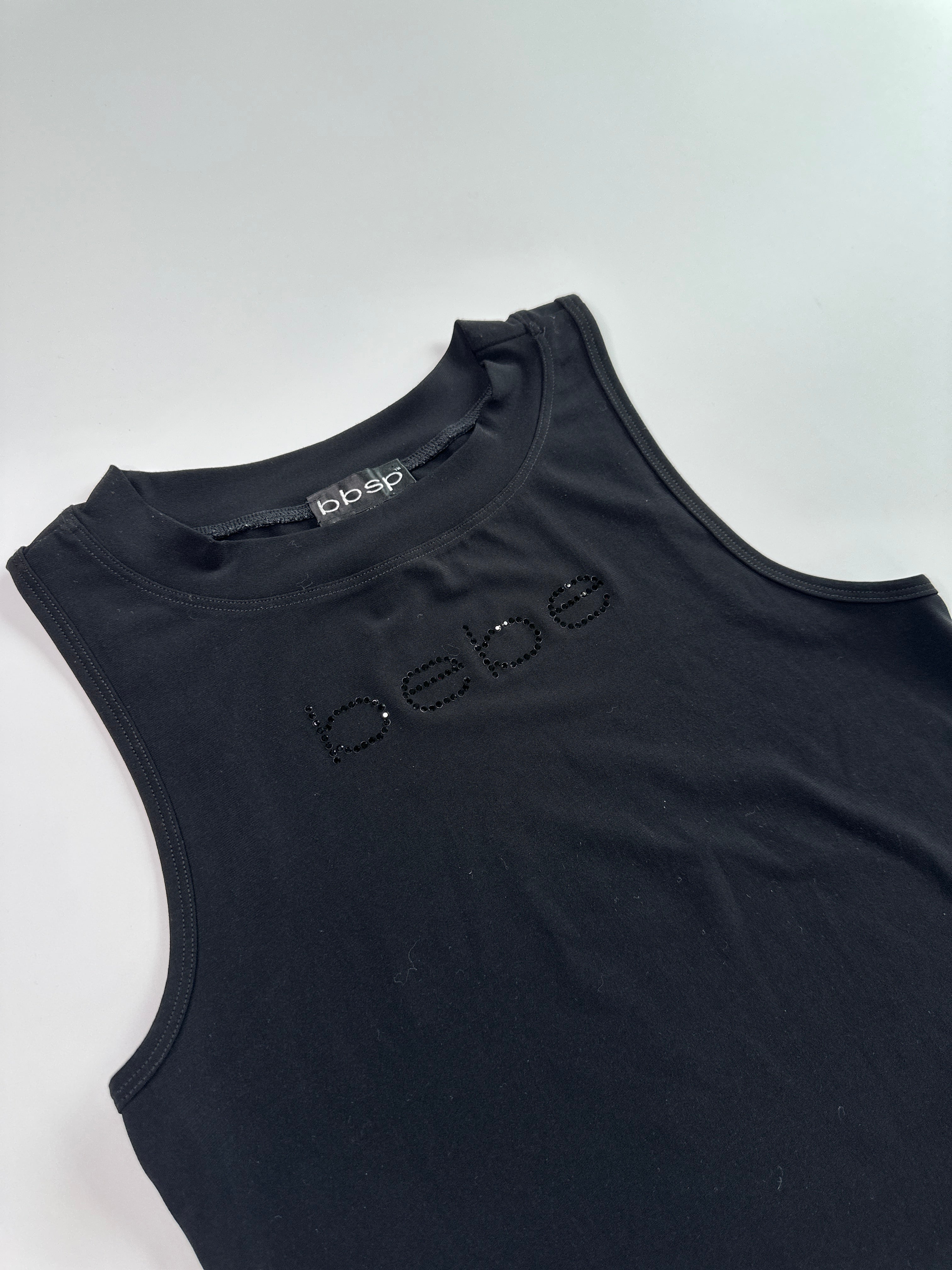 BEBE | Black Rhinestone Tank Top | M