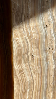 Amber Banded Plinth & Lamp