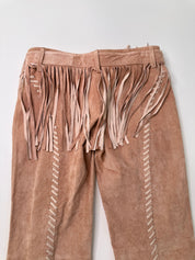 Arden B | Vintage Dusky Pink Suede Leather Cowgirl Flare Pants | 8