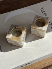 Prism Grey Onyx Candle Holder - Small