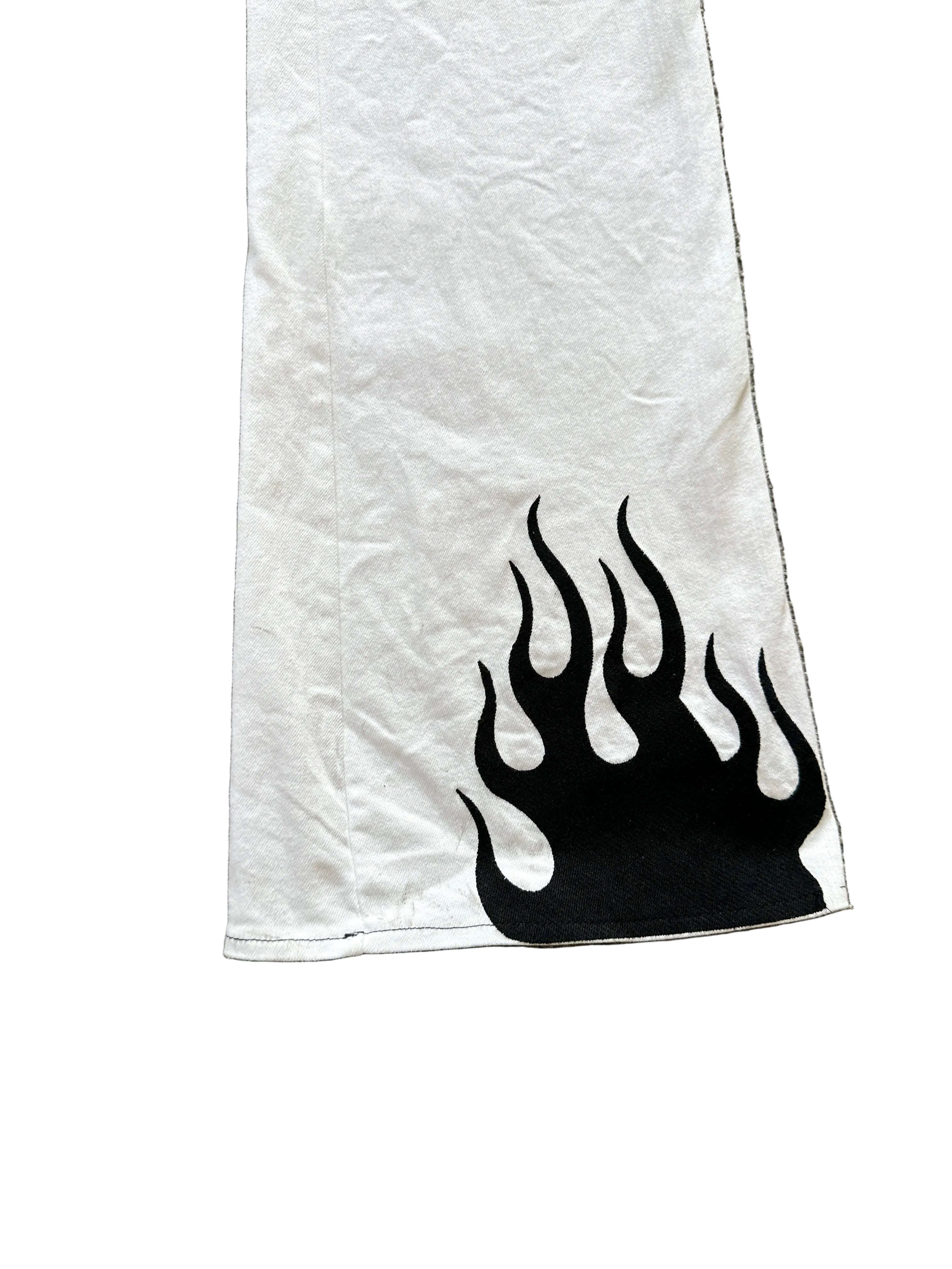 IAMGIA | Flare White & Black Flame Jeans | 10