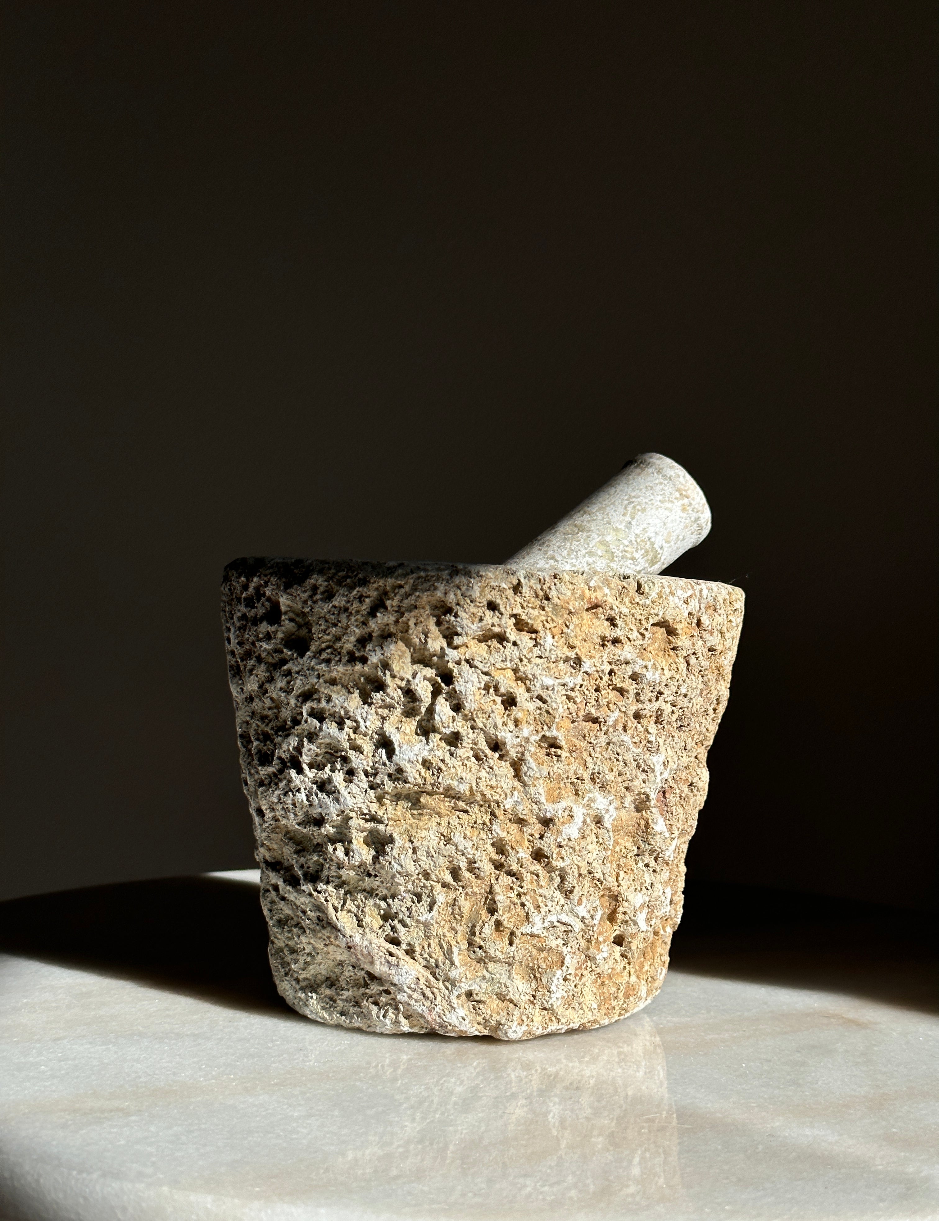 Ancient Stone Mortar & Pestle