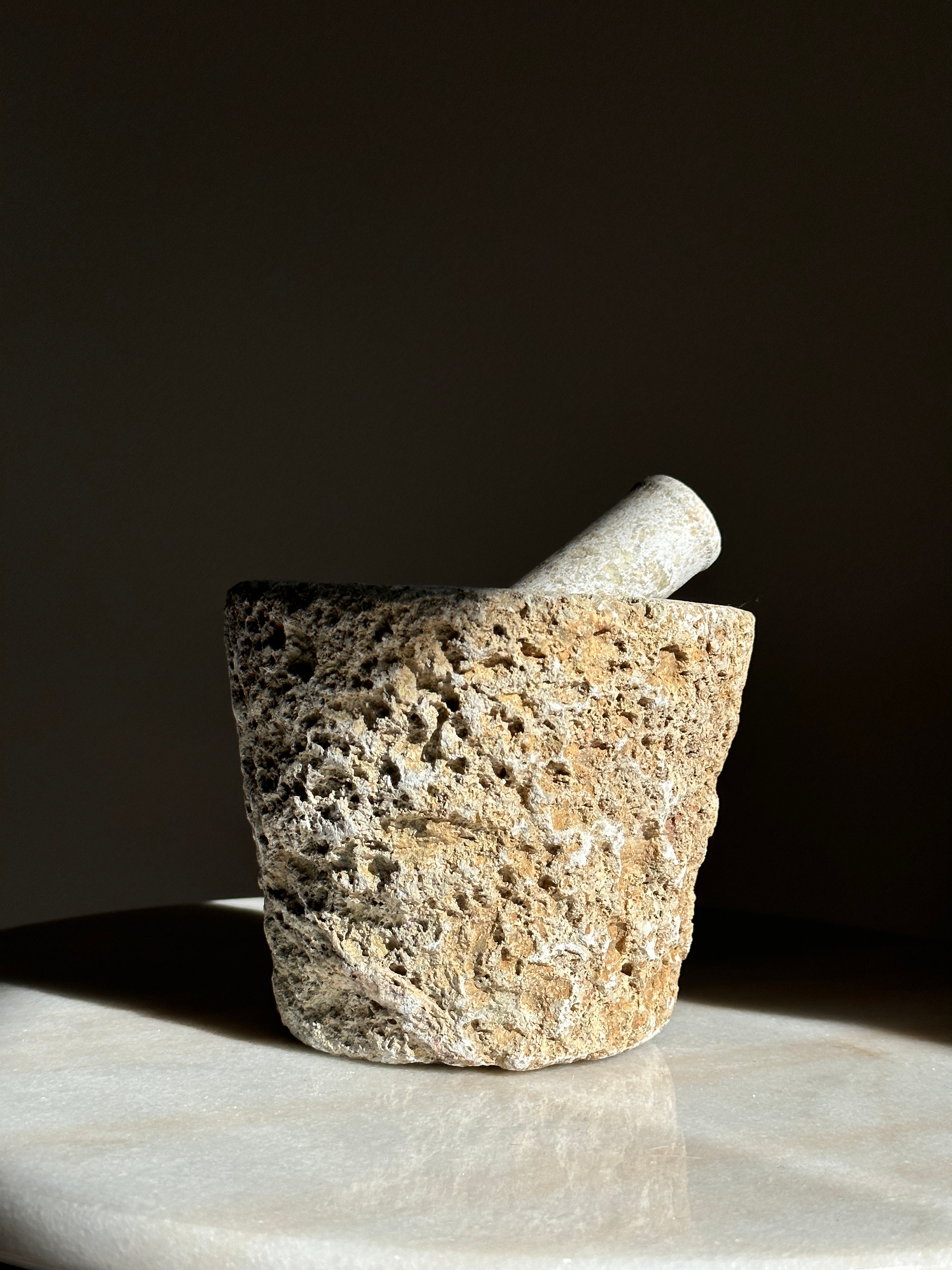 Ancient Stone Mortar & Pestle