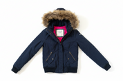 Abercrombie & Fitch | Navy Hooded Fur 00s Jacket | XS