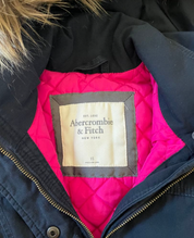 Abercrombie & Fitch | Navy Hooded Fur 00s Jacket | XS