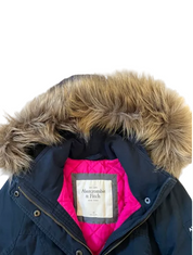 Abercrombie & Fitch | Navy Hooded Fur 00s Jacket | XS