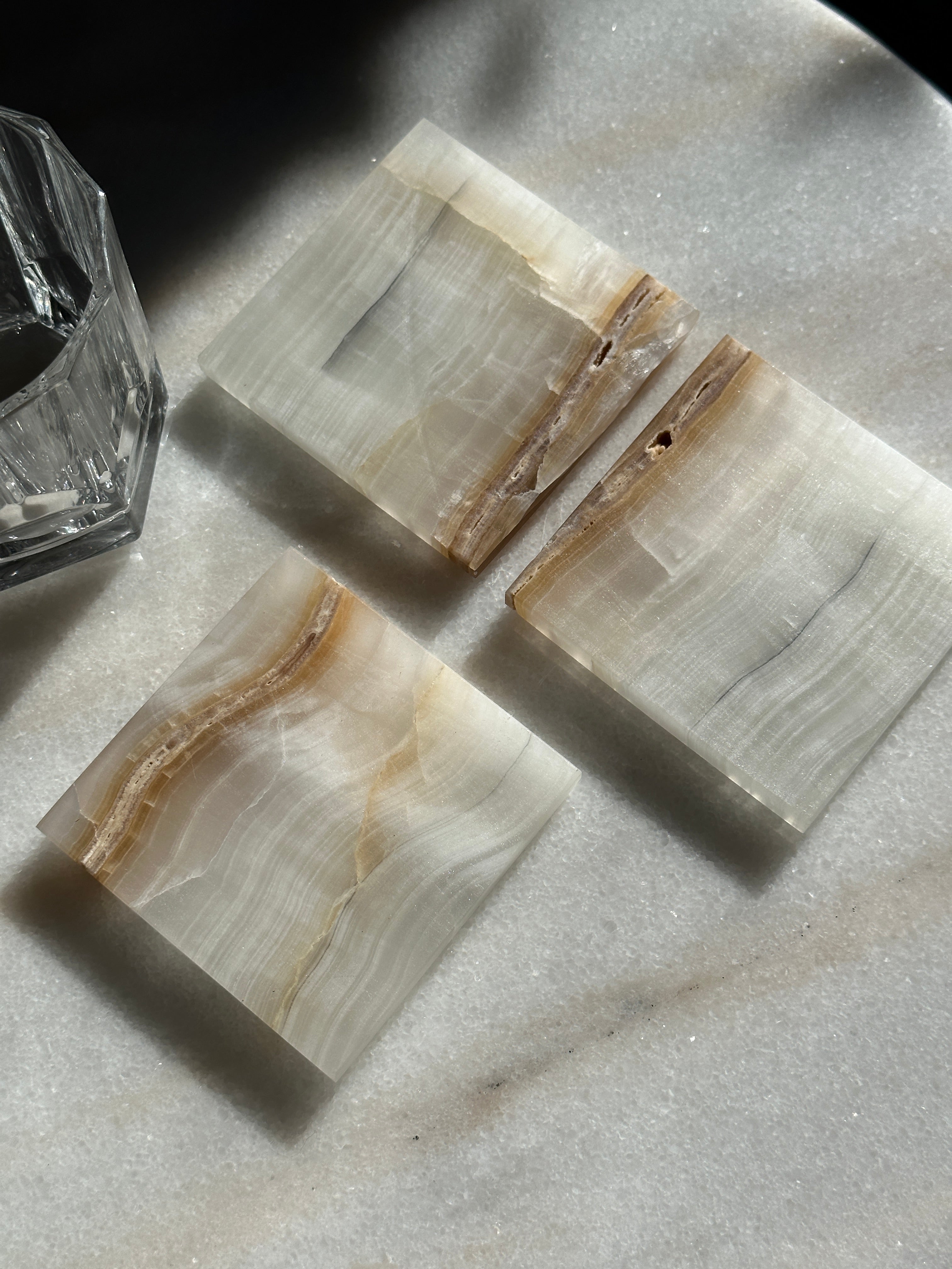 Onyx Coasters - Set of 3