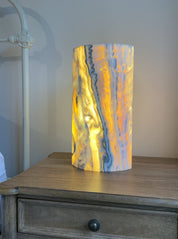 Zebra Calcite Eclipse Lamp