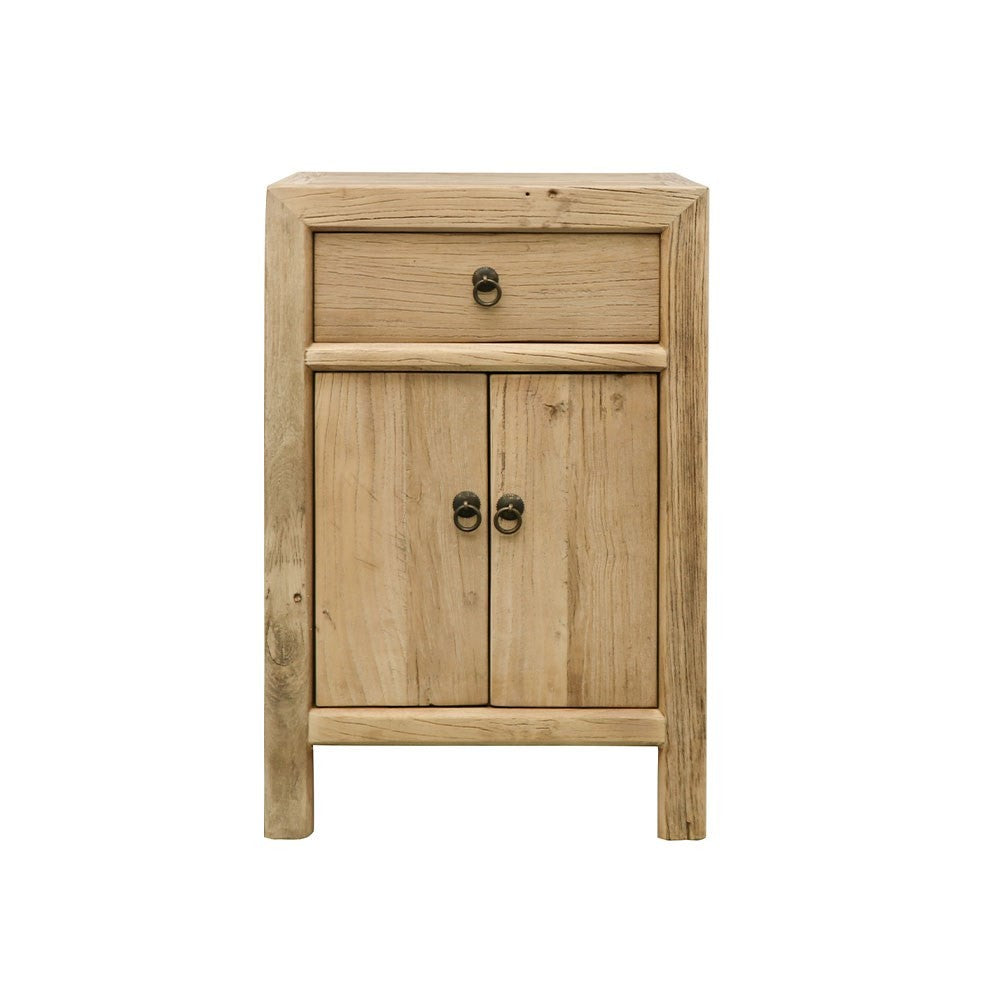 Olive Elm Bedside Table