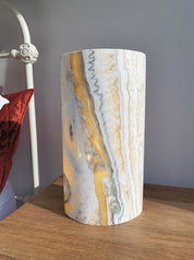 Zebra Calcite Eclipse Lamp