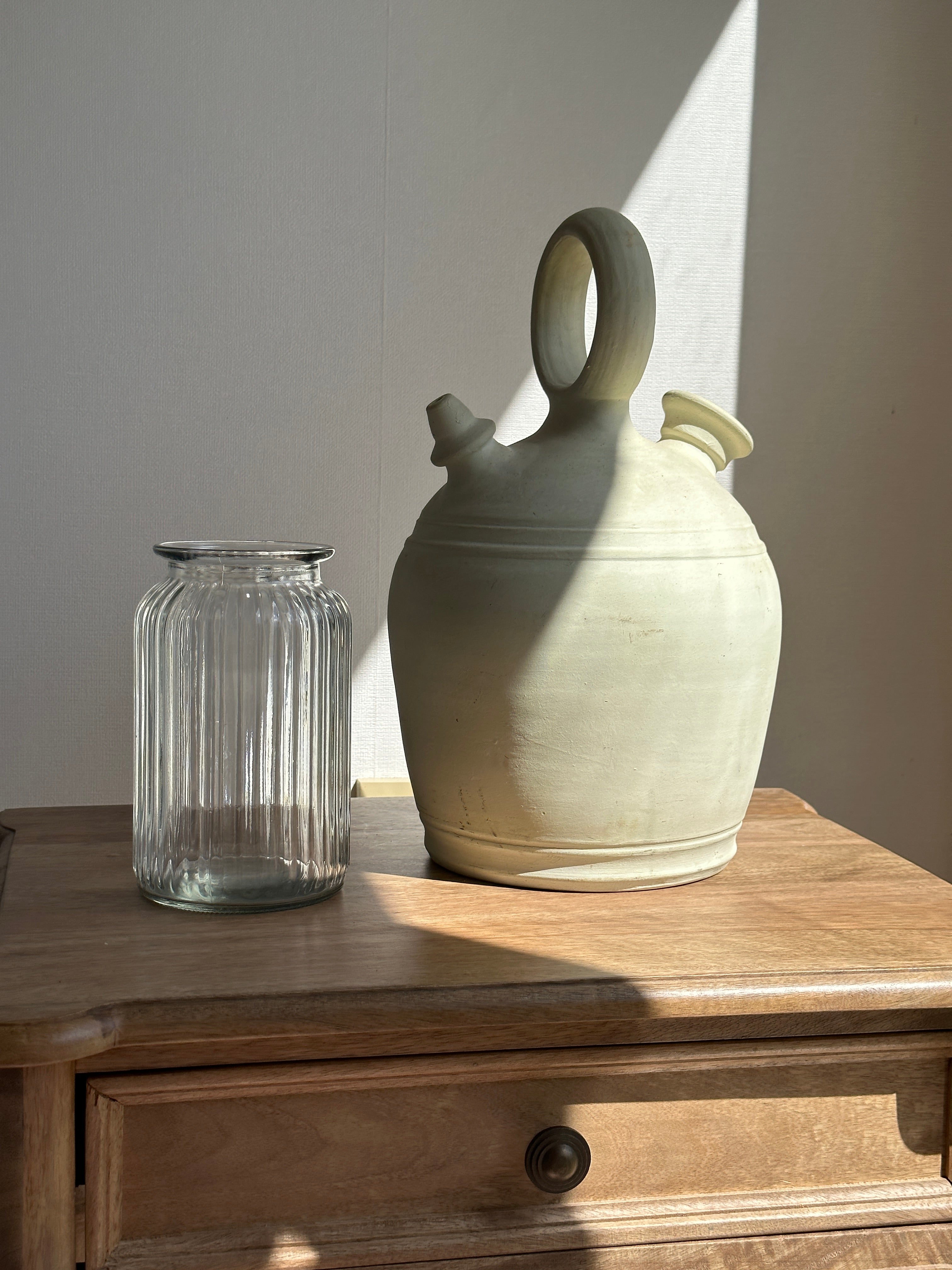 Vintage Ribbed Glass Vase