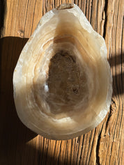 White & Amber Onyx Bowl - Polished Medium