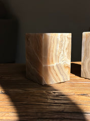 Onyx Candle Holder Square - Amber
