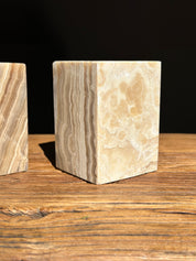 Onyx Candle Holder Square - Amber