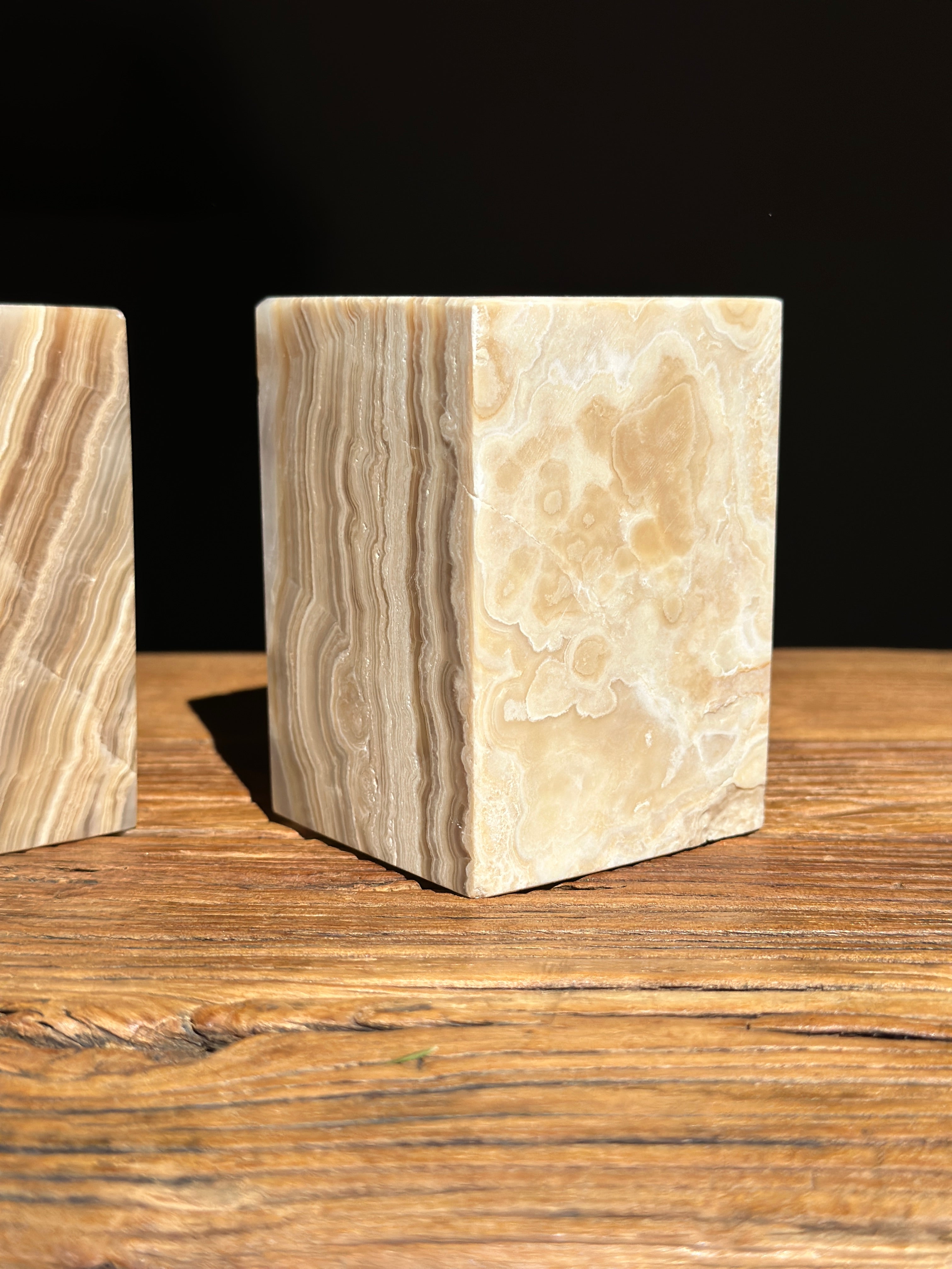 Onyx Candle Holder Square - Amber