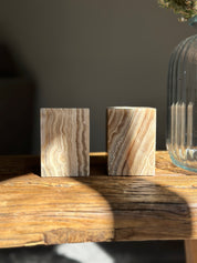 Onyx Candle Holder Square - Amber