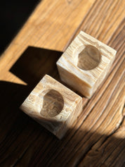 Onyx Candle Holder Square - Amber