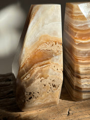 Amber & Travertine Onyx Bookends