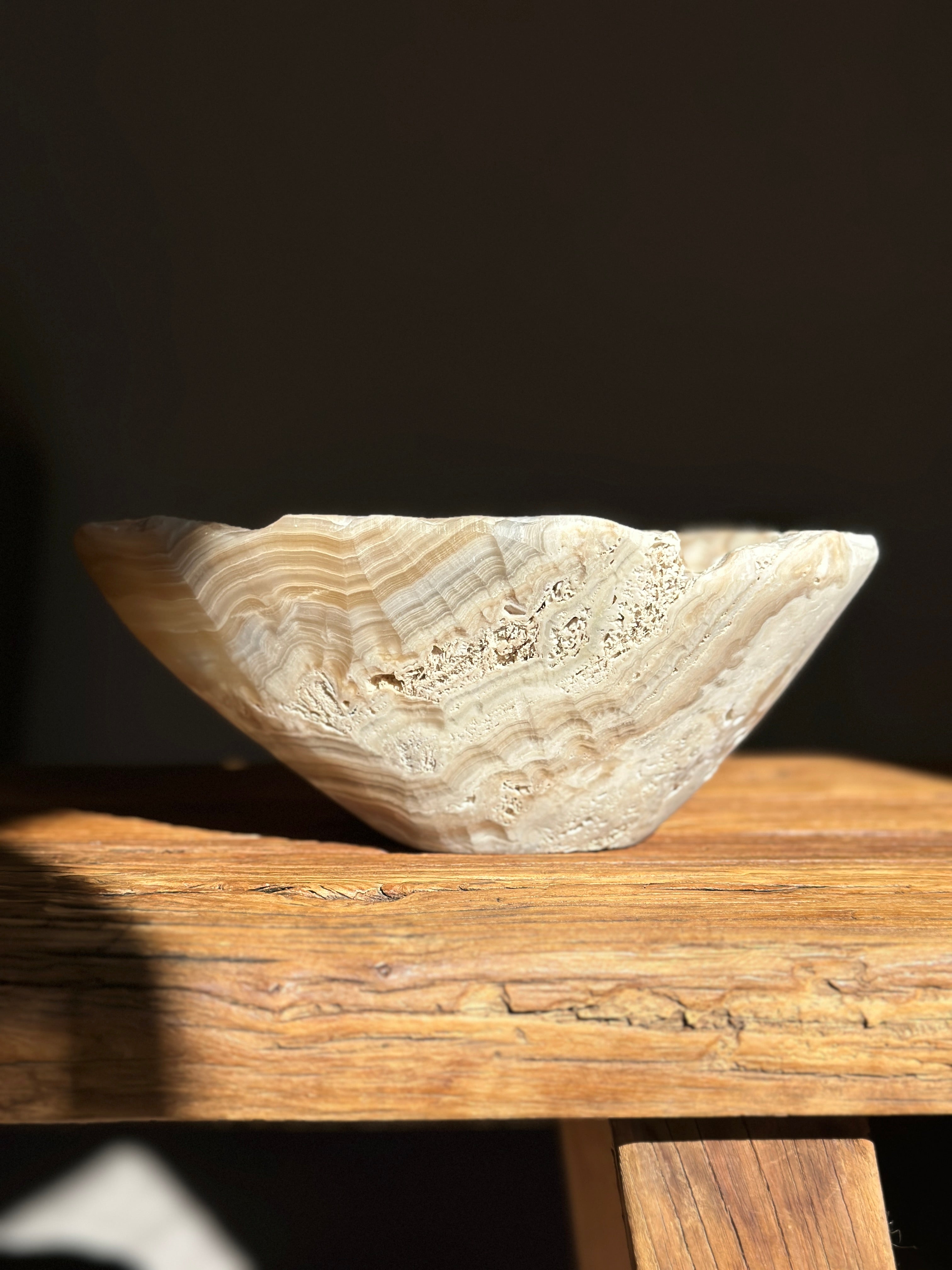 Amber & White Onyx Bowl Matte - Medium